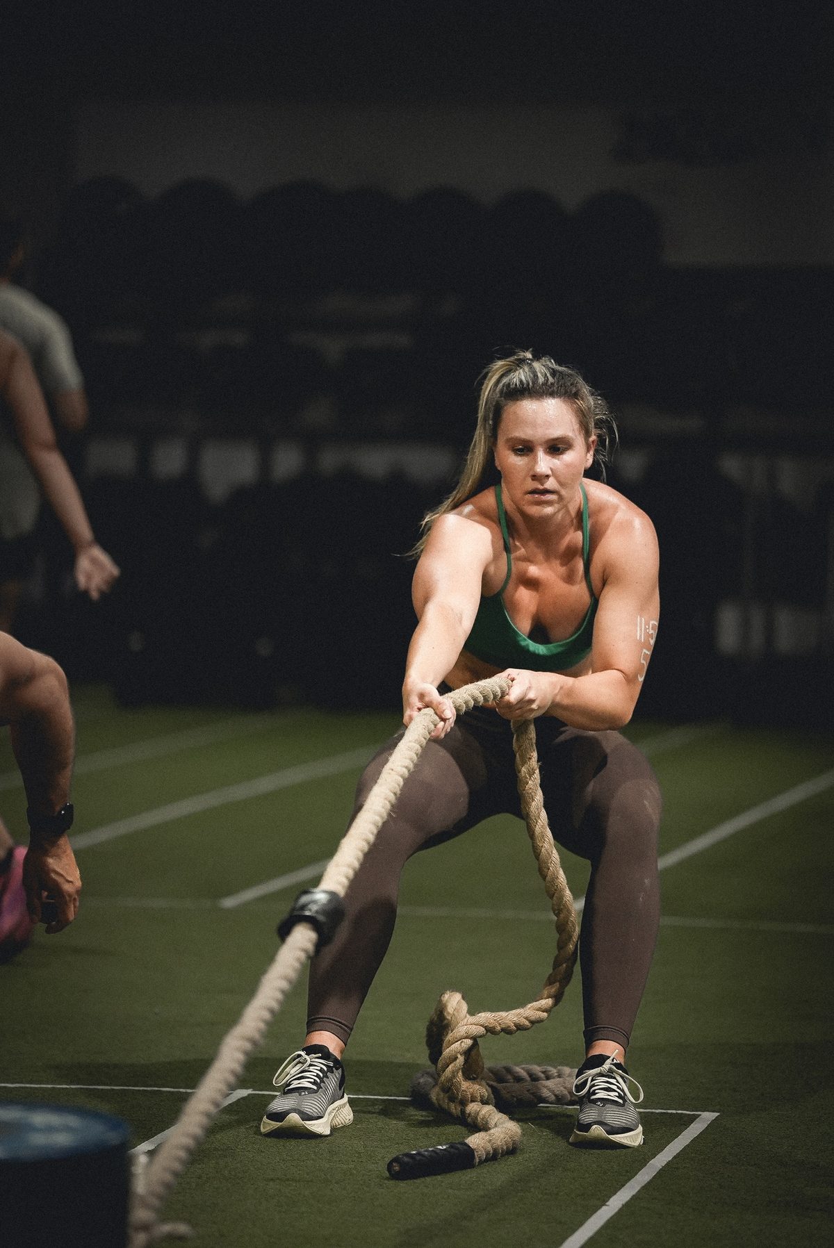 Hybrid athlete training — rope/sled at CFN